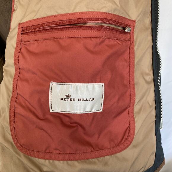 Peter Millar Suffolk Quilted Car Coat Men Size L Black Barn Puffer Jacket Preppy - Picture 8 of 12